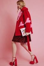Load image into Gallery viewer, Red & Pink Bamboo Faux Fur Coat