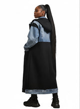 Load image into Gallery viewer, Black Denim Hooded Maxi Coat