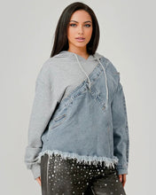 Load image into Gallery viewer, Denim Meets Comfort Hoodie