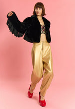 Load image into Gallery viewer, Tassel Bamboo Eco Faux Fur Jacket (Neon Green/Pink/Black)