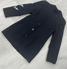 Load image into Gallery viewer, Oversized Graffiti Blazer (Black/Royal Blue)