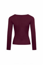 Load image into Gallery viewer, Burgundy Button-Front Knit Cardigan