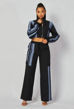 Load image into Gallery viewer, Nylon Color Block Pants Set