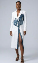 Load image into Gallery viewer, White & Denim Hybrid Blazer Dress (PLUS)