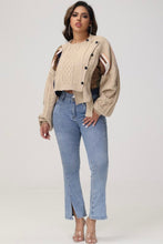 Load image into Gallery viewer, Tandy’s Zipper Knit Sweater (Red/Khaki)