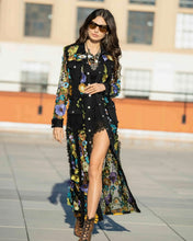 Load image into Gallery viewer, Black Denim Embroidered Duster