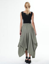 Load image into Gallery viewer, Asymmetric Maxi Skirt (Black/Khaki)