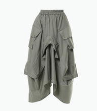 Load image into Gallery viewer, Asymmetric Maxi Skirt (Black/Khaki)