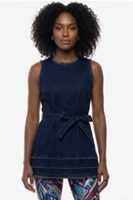 Load image into Gallery viewer, Dark Denim Sleeveless Tunic w/Belt