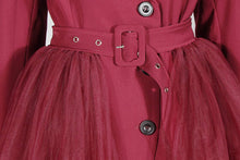 Load image into Gallery viewer, Elegant Mesh‑Panel Trench Coat Set with Slim Skirt