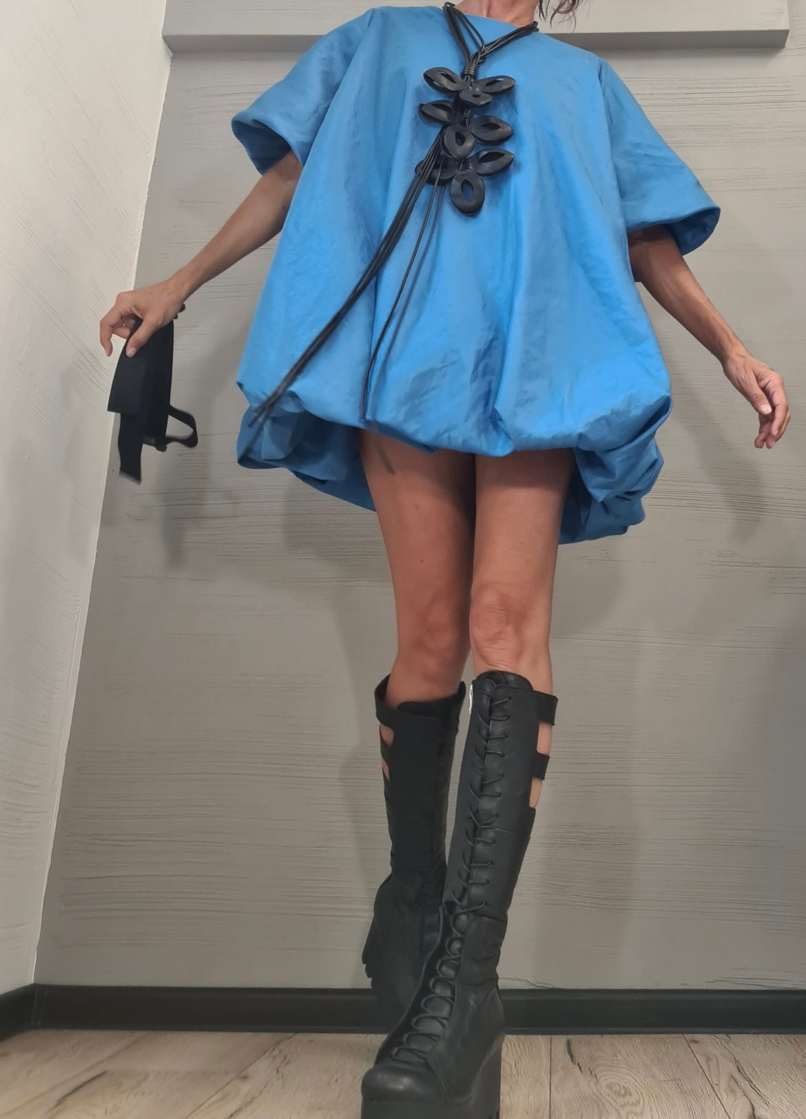 Blue Bubble Taffeta Tunic/Dress  BLOSSOMS BOUTIQUE