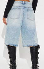 Load image into Gallery viewer, Denim Distressed Knee Length Shorts
