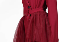 Load image into Gallery viewer, Elegant Mesh‑Panel Trench Coat Set with Slim Skirt
