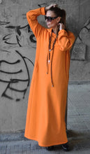Load image into Gallery viewer, “IREN” Long Hooded Dress (Orange/Red)
