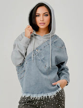 Load image into Gallery viewer, Denim Meets Comfort Hoodie
