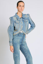 Load image into Gallery viewer, Asymmetric Denim Crop Jacket
