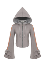 Load image into Gallery viewer, Ruffle Bell Sleeve Hoodie
