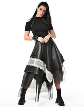 Load image into Gallery viewer, White Lace Faux Leather Skirt
