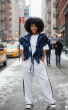 Load image into Gallery viewer, Denim Runway Twisted Vest (Dark &amp; Light Denim)
