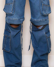 Load image into Gallery viewer, New Double Waist Baggy Cargo Jeans
