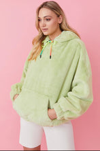 Load image into Gallery viewer, Oversized Faux Fur Hoodie (Orange, Green, Yellow, Light Blue)
