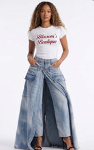 Load image into Gallery viewer, Vintage Blue Detachable Jeans/Skirt

