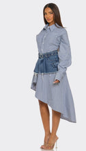 Load image into Gallery viewer, Blue Striped Shirt Dress
