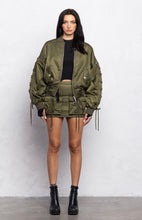 Load image into Gallery viewer, Olive Padded Bomber Cargo Jacket
