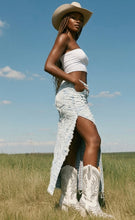 Load image into Gallery viewer, Light Blue Destroyed Maxi Skirt
