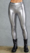 Load image into Gallery viewer, Faux Leather Leggings (Navy/Silver)
