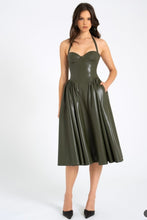 Load image into Gallery viewer, Olive Vegan Leather Dress
