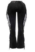 Load image into Gallery viewer, Charcoal Fringe Flare Pants

