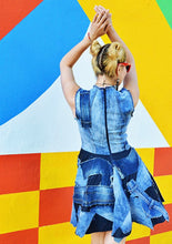 Load image into Gallery viewer, Denim All Over Patchwork Dress
