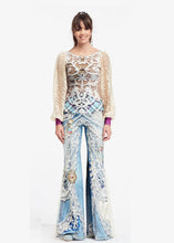 Load image into Gallery viewer, Bell Bottom Denim Illusion Pants
