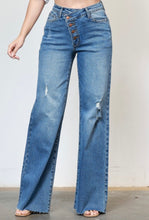 Load image into Gallery viewer, Criss Cross High Waist Wide Leg Jeans
