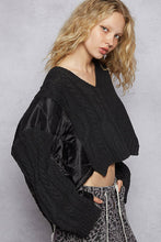 Load image into Gallery viewer, V-Neck Long Sleeve Twist Knit Contrast Pullover
