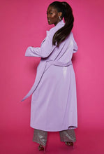 Load image into Gallery viewer, Dreamy Lilac Faux Suede Maxi Trench
