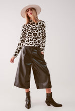Load image into Gallery viewer, Black Faux Leather Culottes
