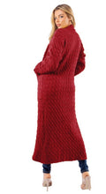 Load image into Gallery viewer, Cable Knit Maxi Cardigan (Orange/Red)
