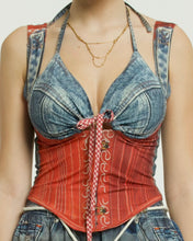 Load image into Gallery viewer, Wildfire Red Mixed-Media Illusion Top
