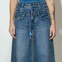 Load image into Gallery viewer, Blue High Rise Double Waist Jeans
