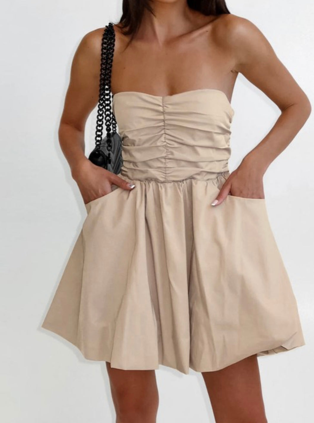 Khaki Babydoll Dress