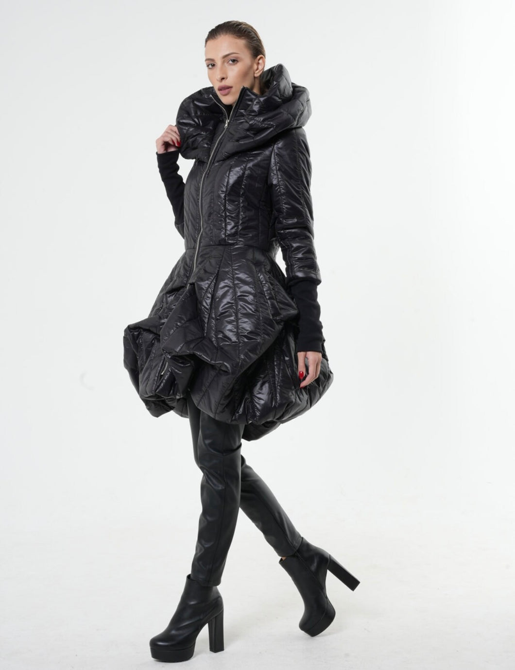 Black Extravagant Puffy Coat