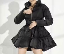 Load image into Gallery viewer, Black Bandage Cotton Padded Jacket
