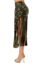 Load image into Gallery viewer, Camo Fringe Skirt (PLUS)

