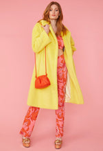 Load image into Gallery viewer, Yellow Faux Fur Midi Coat
