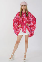 Load image into Gallery viewer, Pink &amp; Red Poncho Top
