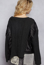 Load image into Gallery viewer, V-Neck Long Sleeve Twist Knit Contrast Pullover
