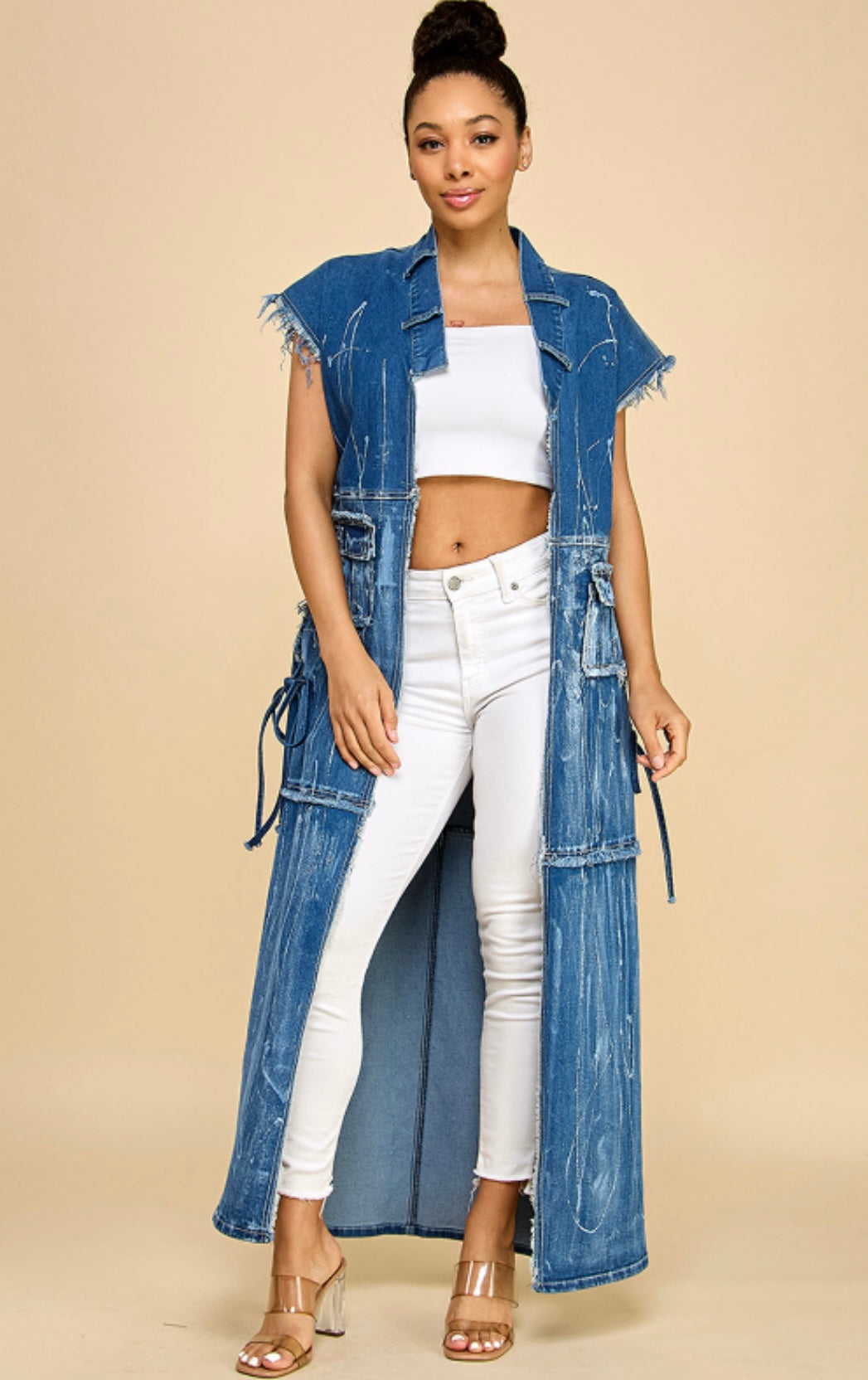 Denim Laced-Up Vest