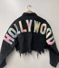 Load image into Gallery viewer, Black Hollywood Crop Denim Jacket
